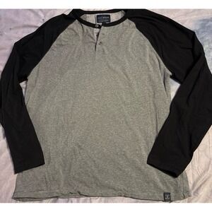 Lucky Brand Men's Grey & Black Saturday Stretch Raglan Tee, XL‎